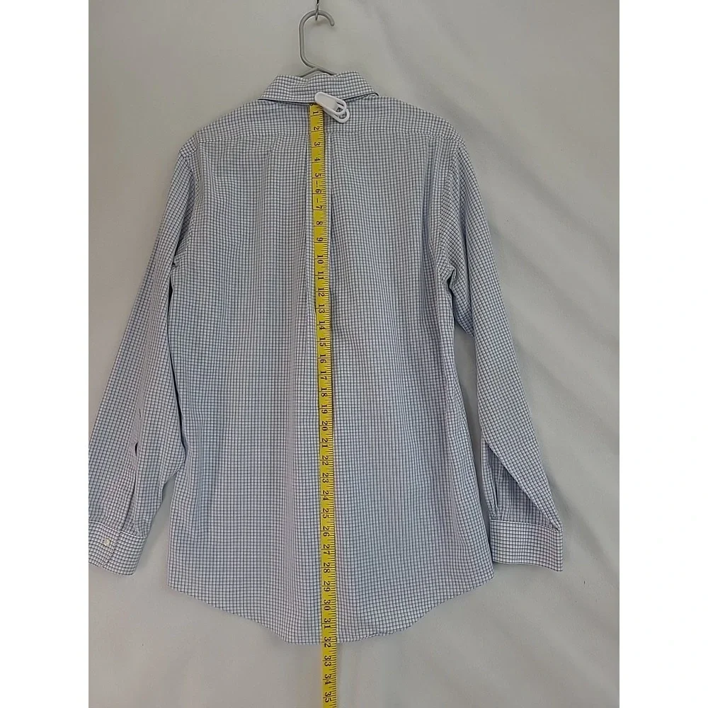 Brooks Brothers Button Up Shirt Blue Check 15½ 34‎ Long Sleeve